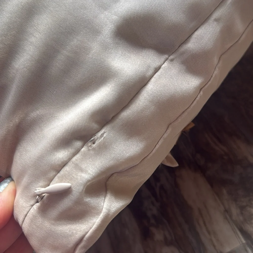 Vintage Elegant Unique Floral Accent Pillow 19X15 sheer cover taupe